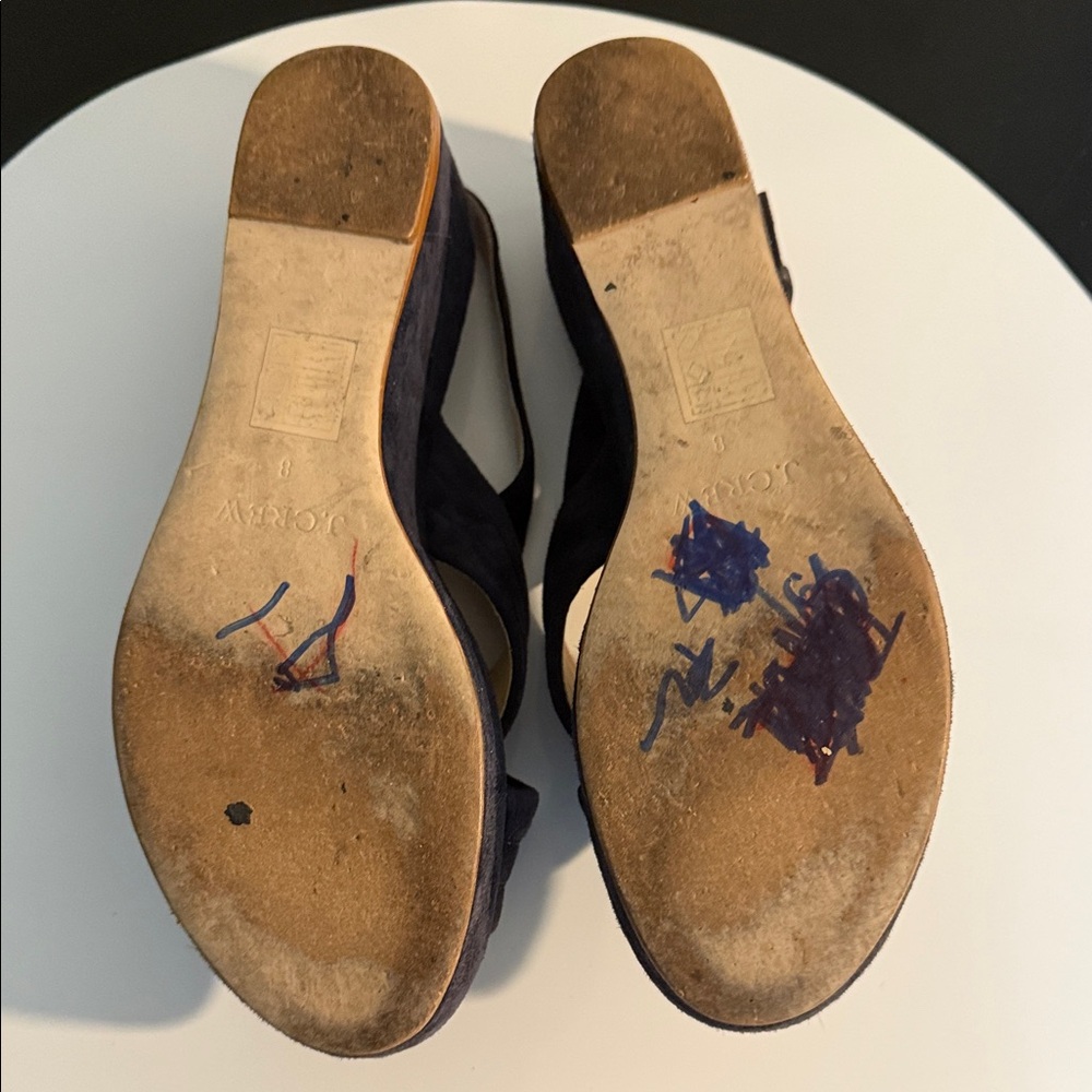 J. Crew Dark Blue Cross-Strap Sandals EUC - Picture 4 of 4